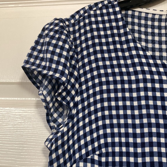 Philosophy Blue Gingham Button-Down Dress Plaid Short Sleeve Sz S - Picture 5 of 14